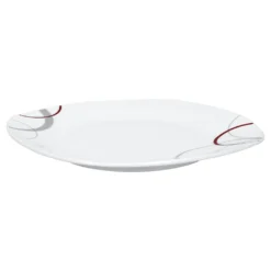 Frühstücksset Palazzo 12tlg. - 6 Teller á 19cm Und 6 Becher á 33cl Aus Weißem Porzellan MitNachbildung-Kreisen In Grau Und Dunkelrot - Für 6 Personen -Küchenbedarf Laden 921df45d24e9a68954df52dce47003e1 1