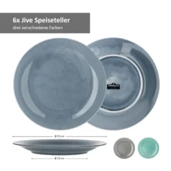 24tlg Geschirrset Jive 6Pers Kaffeebecher Suppenteller Kuchenteller Speiseteller Porzellan Bunt -Küchenbedarf Laden 92793f3d9d4f7fb5b40a5895e45c4e8f
