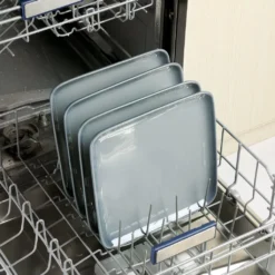 LOVECASA Tafelservice, 4-tlg Set Quadratische Speiseteller Aus Steingut, Flachteller, Frühstücksteller Für 4 Personen, Grau -Küchenbedarf Laden 92a3ee054e1f9d9308156c8724a4f2e1