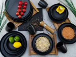 CreaTable 22978 Kombiservice Uno BLACK Für 4 Personen, Steinzeug, Schwarz (1 Set, 16-teilig) -Küchenbedarf Laden 93176ceb2ef1a30ebea6e72bcda2f302