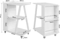 SoBuy FKW77-W Design Servierwagen Küchenwagen Beistellwagen Rollwagen Mit 3 Ablagen Und 2 Regalfächern Weiß BHT Ca.: 60x77x38cm 6 SoBuy FKW77-W Design Servierwagen Küchenwagen Beistellwagen Rollwagen Mit 3 Ablagen Und 2 Regalfächern Weiß BHT Ca.: 60x77x38cm -Küchenbedarf Laden 9498bdfa6c5c590a28b8bc47d8b7cf01