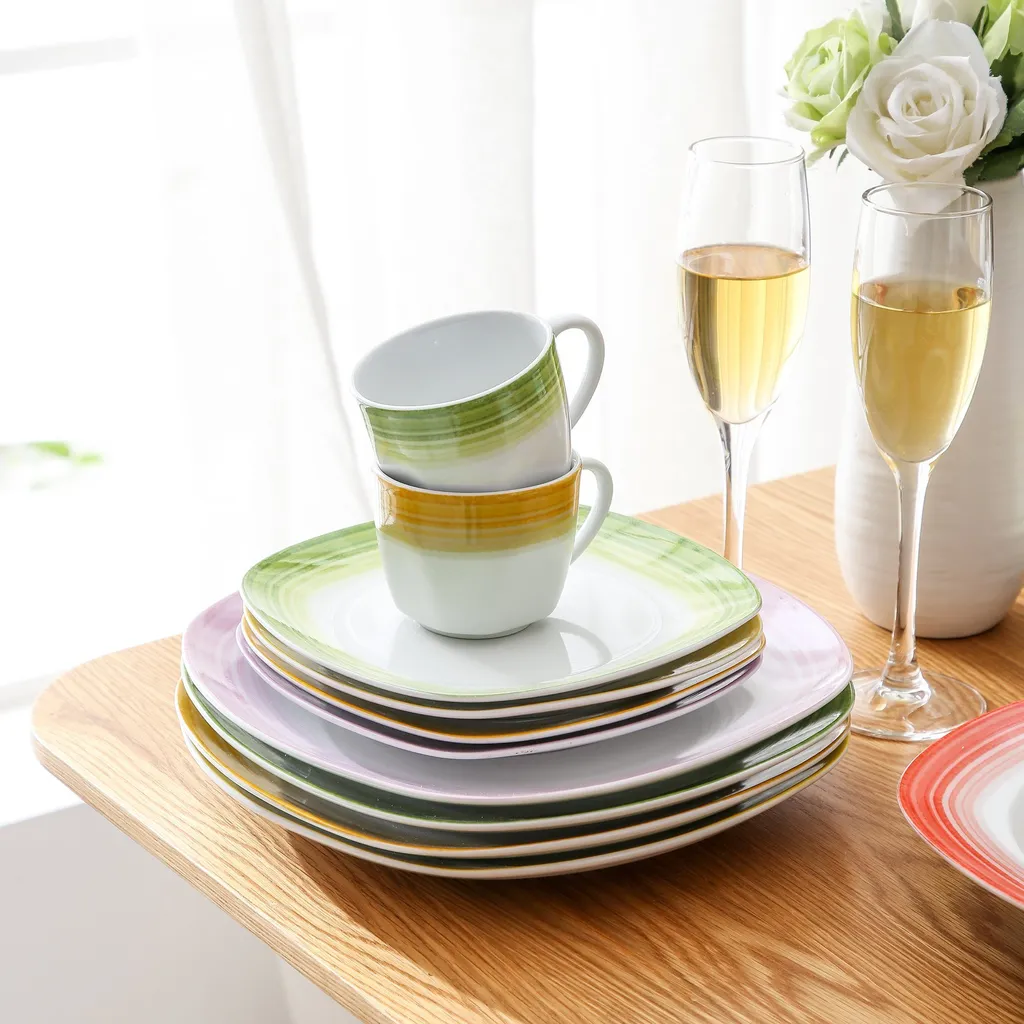 VEWEET Tafelservice 'SPARK' aus Porzellan, 60-tlg Kombiservice, Kaffeetassen, Untertasse, Dessertteller, Speiseteller und Suppenteller, Komplettservice für 12 Personen VEWEET Tafelservice 'SPARK' Aus Porzellan, 60-tlg Kombiservice, Kaffeetassen, Untertasse, Dessertteller, Speiseteller Und Suppenteller, Komplettservice Für 12 Personen -Küchenbedarf Laden 964d7497d0646f45ec7ff2e633962fff