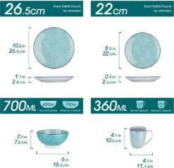 Vancasso Macaron Porzellan Kombiservice, 16 Teilig Geschirrset, Mit Je 4 Speiseteller, Dessertteller, Müslischalen Und Kaffeebecher Für 4 Personen 3 Vancasso Macaron Porzellan Kombiservice, 16 Teilig Geschirrset, Mit Je 4 Speiseteller, Dessertteller, Müslischalen Und Kaffeebecher Für 4 Personen -Küchenbedarf Laden 983fbb15822ec7502c000fbd1bba83ac