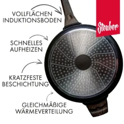 Steuber Bratpfanne La Paz Ø 20 Cm, Moderne Schwarze Optik, GREBLON®-Antihaftbeschichtung, Induktion, Handlicher Griff -Küchenbedarf Laden 98470f355e4f8e4c7fb1cbba588c4272
