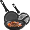 3tlg Pfannenset Mit Antihaftbeschichtung - Kratzfest Mit Isoliertem Griff Induktion 20 +24 +28cm Schwarz 2 3tlg Pfannenset Mit Antihaftbeschichtung - Kratzfest Mit Isoliertem Griff Induktion 20 +24 +28cm Schwarz -Küchenbedarf Laden 98604172153943f32cda2436064e95a0