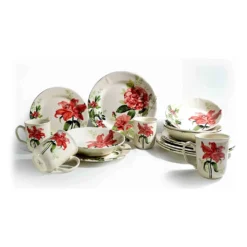 CreaTable 22445 Kombiservice Rosemary Für 4 Personen, Steingut, Mehrfarbig (1 Set, 16-teilig) -Küchenbedarf Laden 9880c089d866d2c04dfd6b1d88e74f5b