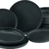 CreaTable 22979 Tafelservice Uno BLACK Für 4 Personen, Steinzeug, Schwarz (1 Set, 12-teilig) -Küchenbedarf Laden 9979fa728ab7afd4325cf1c01ff2b2ce