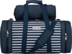 Anndora Picknick Kühltasche + Decke + Zubehör - Blau Weiß Gestreift - Blau 4 Anndora Picknick Kühltasche + Decke + Zubehör - Blau Weiß Gestreift - Blau -Küchenbedarf Laden 9a3288ae3a3ae3607d48e2bd4baa0728