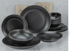 CreaTable 22707 Tafelservice Industrial Gold BLACK Für 4 Personen, Steinzeug, Schwarz (1 Set, 12-teilig) 3 CreaTable 22707 Tafelservice Industrial Gold BLACK Für 4 Personen, Steinzeug, Schwarz (1 Set, 12-teilig) -Küchenbedarf Laden 9c77e84f6c772a3ac0993ea3be7fa655