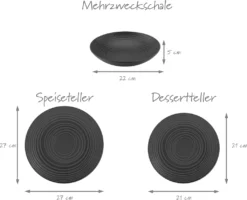 CreaTable 23205 Tafelservice Elements Collection Lava Stone Für 4 Personen, Steinzeug, Schwarz/grau (1 Set, 12-teilig) 4 CreaTable 23205 Tafelservice Elements Collection Lava Stone Für 4 Personen, Steinzeug, Schwarz/grau (1 Set, 12-teilig) -Küchenbedarf Laden 9cd03d2386782eef0c507d070dae9c0c