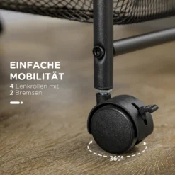 HOMCOM Rollwagen, Küchenwagen Mit 4 Körben, Aufbewahrungsregal Mit Rollen, Haushaltregal, Servierwagen Für Schlafzimmer, Wohnzimmer, Stahl, Schwarz, 41,5 X 31 X 66 Cm 7 HOMCOM Rollwagen, Küchenwagen Mit 4 Körben, Aufbewahrungsregal Mit Rollen, Haushaltregal, Servierwagen Für Schlafzimmer, Wohnzimmer, Stahl, Schwarz, 41,5 X 31 X 66 Cm -Küchenbedarf Laden 9f2829199479b1c75628df85bf1843ca