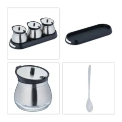 Relaxdays 3er Gewürzgläser Set Mit Tablett -Küchenbedarf Laden a1ebcff86a65a2836fc51c41899aafa9