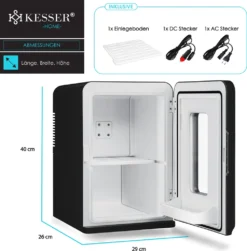 KESSER® 2in1 Mini Kühlschrank Kühlbox 15 Liter Kühl Und Heizfunktion Tragbarer AC DC 220-240V/12V Steckdose Und Zigarettenanzünder Warmhaltebox Mini-Thermobox Auto Büros Zimmer Camping Garten , Farbe:Schwarz, Größe:15L -Küchenbedarf Laden a49d9932715e211a68603627b4a43ddb