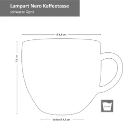 18-tlg. Kaffee-Service Lampart Nero 6 Personen I Tasse + Untertasse + Teller -Küchenbedarf Laden a4d30b4f70bfa527f0faad607959f77d