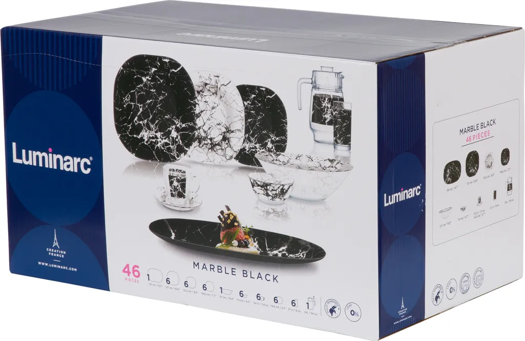 Tafelservice Marble Black 46 Tlg. LUMINARC Tafelservice Marble Black 46 Tlg. LUMINARC -Küchenbedarf Laden a5e81c3ab9ec6382911016689ab20d3d