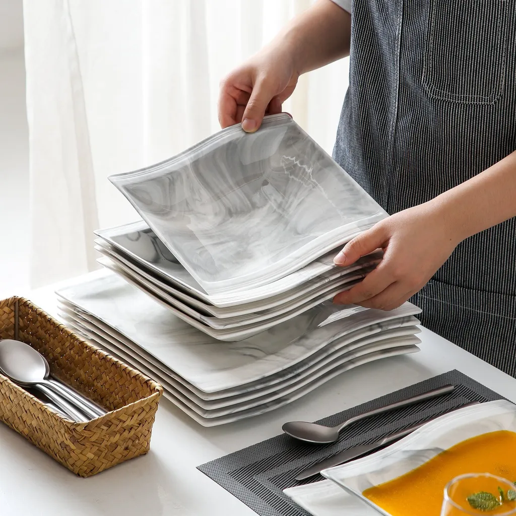 MALACASA, Serie Flora, Marmor Porzellan Tafelservice 12 Teiligen Set Kombiservice Geschirrset mit je 6 Speiseteller und 6 Suppenteller für 6 Personen MALACASA, Serie Flora, Marmor Porzellan Tafelservice 12 Teiligen Set Kombiservice Geschirrset Mit Je 6 Speiseteller Und 6 Suppenteller Für 6 Personen -Küchenbedarf Laden a64e7dc2a890c019d4897fbdaa1edb3b