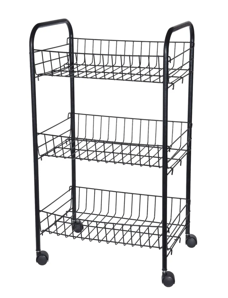 Kitchentrolley - Küchenwagen mit 3 Ablagen 40x26x62 cm - Farbe: schwarz Kitchentrolley - Küchenwagen Mit 3 Ablagen 40x26x62 Cm - Farbe: Schwarz -Küchenbedarf Laden a9bd5b77dae503abbb7b1b5fa3b01617