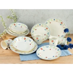 CreaTable 22910 Kombiservice Frida Für 4 Personen, Steingut, Mehrfarbig (1 Set, 16-teilig) -Küchenbedarf Laden ac4edd13317ad4156adb6dbef3a7467b