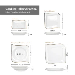 30tlg Geschirrset Silverline Kombi 6Pers Gold Kaffee Unterteller Kuchen/Speiseteller Suppenschale -Küchenbedarf Laden acde2d8be0b1c3243a2433b948c4c5cc
