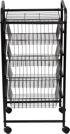 Küchenwagen ’Rudbjerg’ Mit 4 Gitterkörben Metall Schwarz -Küchenbedarf Laden ad1215aa3c9bd736aabac8d10a91cae9