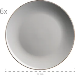 Mäser 931628 Kombiservice Metallic RIM Für 6 Personen, Steinzeug, Grau (1 Set, 24-teilig) -Küchenbedarf Laden afde73e0368d5acd25cd890445db12c2