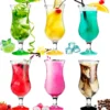 Cocktailgläser Set 6 Stück 400ml (max. 470ml) Longdrinkgläser Bargläser Hurricane Groß (Bunt) -Küchenbedarf Laden b1d6a6a70c0e35665f405f8356c31d72
