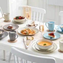 Vancasso Navia Nature 16 Teilig Kombiservice, Geschirrset Aus Steingut In 4 Farbkombi (Erdfarben, Hellblau, Cremefarben, Beige), Vintage Design -Küchenbedarf Laden b756b6b89a246f9d524d63047012d7c5