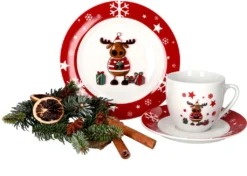 Kaffeeservice Elch 18tlg. Für 6 Personen Weiß Mit Weihnachtsdekor Lustiger Elch -Küchenbedarf Laden b90ce79a70f1a09b32b433a9ab0889c3
