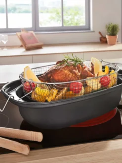 GSW Aromabräter Mit Einsatz 39x25x9,5 Cm / 4 Ltr., Kohlenstoffstahl, Edelstahl Rostfrei, Glas, Aromabräter Mit Aroma-Glasdeckel ø Ca. 39 X 25 X H 9,5cm / Drahteinsatz 7 GSW Aromabräter Mit Einsatz 39x25x9,5 Cm / 4 Ltr., Kohlenstoffstahl, Edelstahl Rostfrei, Glas, Aromabräter Mit Aroma-Glasdeckel ø Ca. 39 X 25 X H 9,5cm / Drahteinsatz -Küchenbedarf Laden b93ce86c1a85bac77d917f4db5e78a06