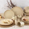CreaTable, 33075, Serie Uno SAND, Geschirrset, Kombiservice 16 Teilig, Steinzeug, Farbe:Sand -Küchenbedarf Laden bf03873e2381e75aba817161b6e3e69c