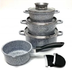 Graue Töpfe Und Kasserolle Mit Marmorbeschichtung -Küchenbedarf Laden bf5001341b8db69013ae3baa34e85c2e