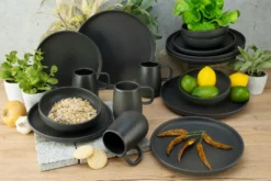 CreaTable 22978 Kombiservice Uno BLACK Für 4 Personen, Steinzeug, Schwarz (1 Set, 16-teilig) -Küchenbedarf Laden c1eaeedbe93ef70328e888c816eb6725