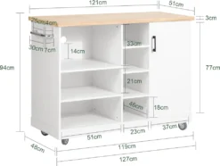 SoBuy FKW105-WN Design Küchenwagen Mit Arbeitsplatte Kücheninsel Küchenschrank Rollwagen Mikrowellenschrank Weiß-Natur BHT Ca.: 127x94x51cm 6 SoBuy FKW105-WN Design Küchenwagen Mit Arbeitsplatte Kücheninsel Küchenschrank Rollwagen Mikrowellenschrank Weiß-Natur BHT Ca.: 127x94x51cm -Küchenbedarf Laden c27d32fe7160c81263be7b6cade17e97