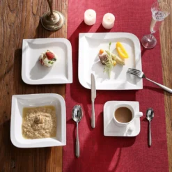 MALACASA, Serie Joesfa, 30 Tlg. Cremeweiß Porzellan Geschirrset Kombiservice Tafelservice Im Eleganten Design Mit Je 6 Tassen, 6 Untertassen, 6 Dessertteller, 6 Suppenteller Und 6 Speiseteller -Küchenbedarf Laden c2a27e85bb6d2766010fa860d83de4fb