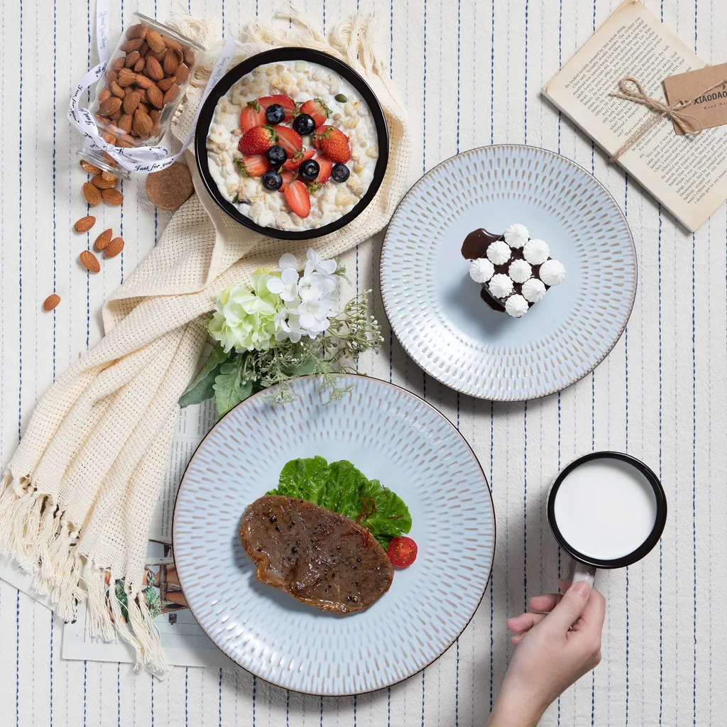 Kombiservice Steinzeug, vancasso PLUVO Tafelservice, 16-teiliges Ess Geschirrset mit je 4 Speisetellern, Kuchentellern, Schalen und Tassen für 4 Personen Kombiservice Steinzeug, Vancasso PLUVO Tafelservice, 16-teiliges Ess Geschirrset Mit Je 4 Speisetellern, Kuchentellern, Schalen Und Tassen Für 4 Personen -Küchenbedarf Laden c500b654eb7504cdb3ecf79df68ae746