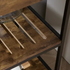 HOMCOM Küchenwagen Auf Rollen, Servierwagen Mit 2 Schubladen Und 2 Regalen, Küchentrolley Mit Arbeitsplatte, Rollwagen, Beistellwagen Im Industriedesign, Braun+Schwarz, 100 X 50 X 93 Cm -Küchenbedarf Laden c59f346186e32e4f1f69e71ee1c22d9d