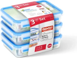 Emsa Frischhaltedose CLIP & CLOSE 3er Set 1,20 Liter Blau -Küchenbedarf Laden c76203ca3c5c7f399f25d159194ec071