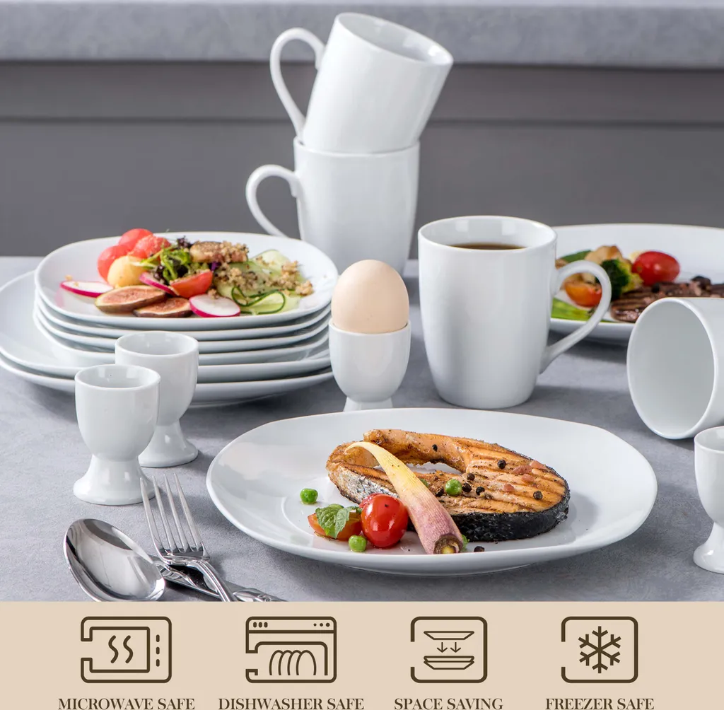 MALACASA, Serie Elisa, 40 teilig Set Porzellan Tafelservice Kombiservice Geschirrset mit Dessertteller, Speiseteller, Müslischalen, Eierbecher, Becher für 8 Personen MALACASA, Serie Elisa, 40 Teilig Set Porzellan Tafelservice Kombiservice Geschirrset Mit Dessertteller, Speiseteller, Müslischalen, Eierbecher, Becher Für 8 Personen -Küchenbedarf Laden c82493427d72c8946a45f12bec801de2