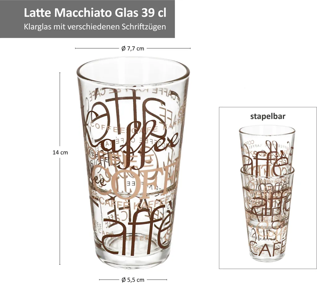 6er Latte Macchiato Gläser-Set 370 ml stapelbar Kaffee-Glas Cappuccino 6er Latte Macchiato Gläser-Set 370 Ml Stapelbar Kaffee-Glas Cappuccino -Küchenbedarf Laden cb7efb313cddaeb352237cbc94ae2d53