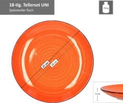 Service 18tlg. Tellerset Uni Bunt, Für 6 Personen In Unterschiedlichen Farben -Küchenbedarf Laden cc057551f375e471b3c394e98e3c999a