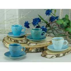CreaTable 23698 Espressotassen-Set Nature Collection Für 4 Personen, Steinzeug, Mehrfarbig (1 Set, 8-teilig) -Küchenbedarf Laden ccc02f35c08461d00f1b20fa8f61b397