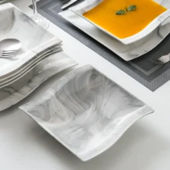 MALACASA, Serie Flora, Marmor Porzellan Tafelservice 12 Teiligen Set Kombiservice Geschirrset Mit Je 6 Speiseteller Und 6 Suppenteller Für 6 Personen 5 MALACASA, Serie Flora, Marmor Porzellan Tafelservice 12 Teiligen Set Kombiservice Geschirrset Mit Je 6 Speiseteller Und 6 Suppenteller Für 6 Personen -Küchenbedarf Laden ce2df6eab19b6316a6dfda41431571c7