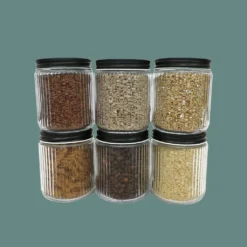 6er Set Vorratsgläser 0,5 L Mit Schraubdeckel Ø9x11 Cm - Schwarz -Küchenbedarf Laden ce82f7faeb05c82a6abde04c0e5d8107