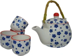 270 Asia Teeset Teeservice Teekanne Tassen 5 Tlg Weiss Blau Blumen Kinder Ruka -Küchenbedarf Laden d35fc909096a128924421c2cbdc60226