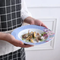 VEWEET 30-teilig Porzellan Tafelservice, Serie 'Hannah', Kombiservice Für 6 Personen, Blau Mit Floral Dekoration -Küchenbedarf Laden d4a0a5555274d7537549da1c1a4b89b6