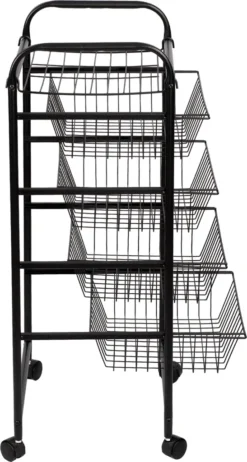 Küchenwagen ’Rudbjerg’ Mit 4 Gitterkörben Metall Schwarz -Küchenbedarf Laden d50fc646a98c1e6b298111be6c38c544