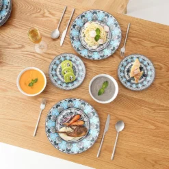 Tafelservice VEWEET, 18 Teiliges Geschirrset Aus Porzellan, AUDRIE Serie, Mit Je 6 Müslischale, Dessertteller Und Flachteller Für 6 Personen -Küchenbedarf Laden d57aa9870a5beb1c520644fa04eb3878