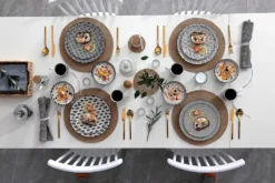 Vancasso, Haruka Porzellan Geschirrservice, 32-teilig Rund Kombiservice Geschirrset Tafelservice Für 8 Personen, Schwarz -Küchenbedarf Laden d5877d925804a214f8f6d4149e6a76ff