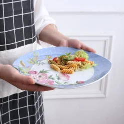 VEWEET 30-teilig Porzellan Tafelservice, Serie 'Hannah', Kombiservice Für 6 Personen, Blau Mit Floral Dekoration -Küchenbedarf Laden d6590d5818c26b22f54843148347c952