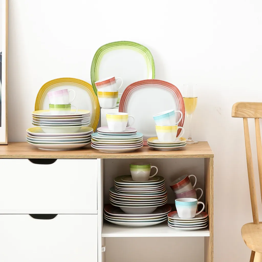 VEWEET Tafelservice 'SPARK' aus Porzellan, 60-tlg Kombiservice, Kaffeetassen, Untertasse, Dessertteller, Speiseteller und Suppenteller, Komplettservice für 12 Personen VEWEET Tafelservice 'SPARK' Aus Porzellan, 60-tlg Kombiservice, Kaffeetassen, Untertasse, Dessertteller, Speiseteller Und Suppenteller, Komplettservice Für 12 Personen -Küchenbedarf Laden d70c7615b1817b389d4343a73e9b9f56